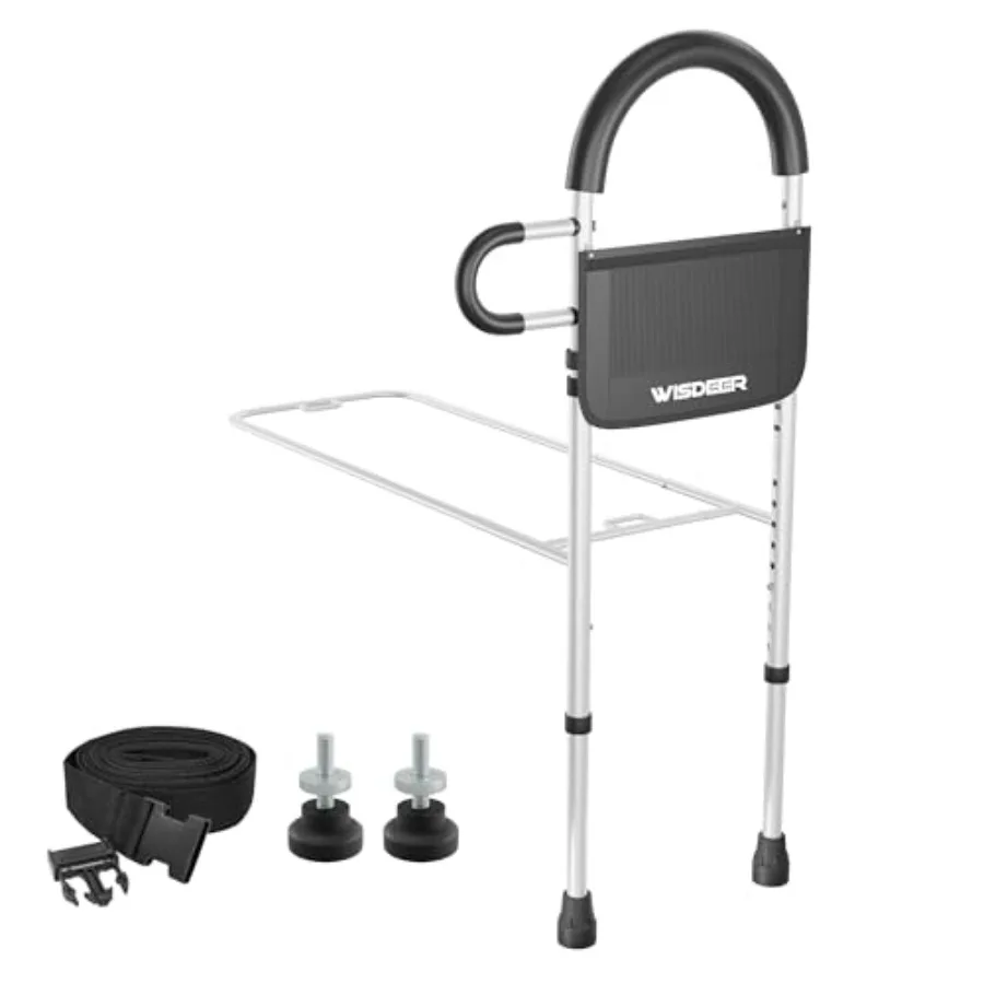 

Bed Rails for Elderly Adults Safety: Side Assist Grab Bar Handrails for Seniors with Dual Handle Rails and Storage Bag - Adjust