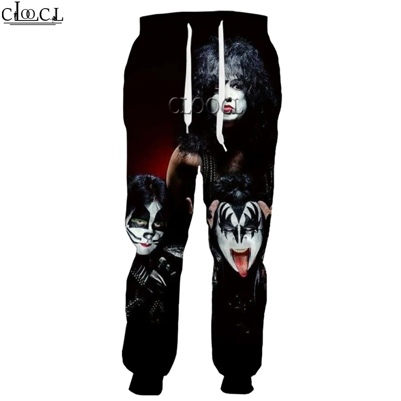 HX Newest Hip Hop Rock Metal Kiss Band Trousers Men Women 3D Print Fashion Casual Sweatpants Harajuku Streetwear Jogging Pants