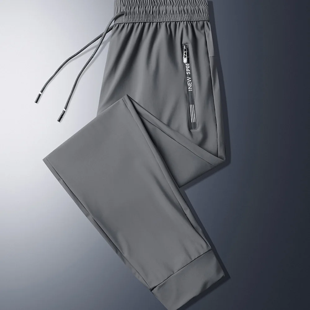 Mens Summer Utility Work Pants Loose Fit Zipper Pockets Durable Construction Labor Casual Trousers Breathable Material