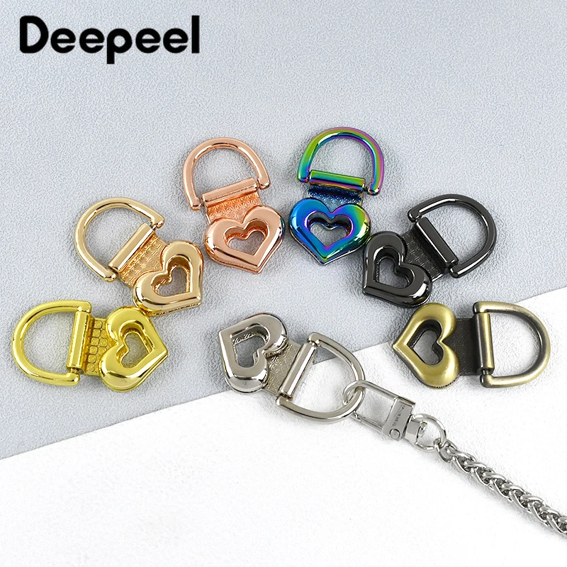 2/4/10Pcs Deepeel 19mm Heart Bag Side Clip Buckle Metal O D Ring Connector Clasp Strap Handle Clips Hook DIY Part Accessories