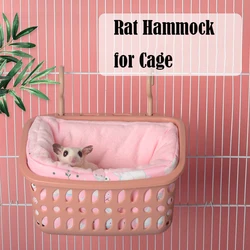 Rat Hammock for Cage Small Animal Hanging Basket Bed with Hooks Chinchilla Hideout Ferret Cage Accessories for Guinea Pig