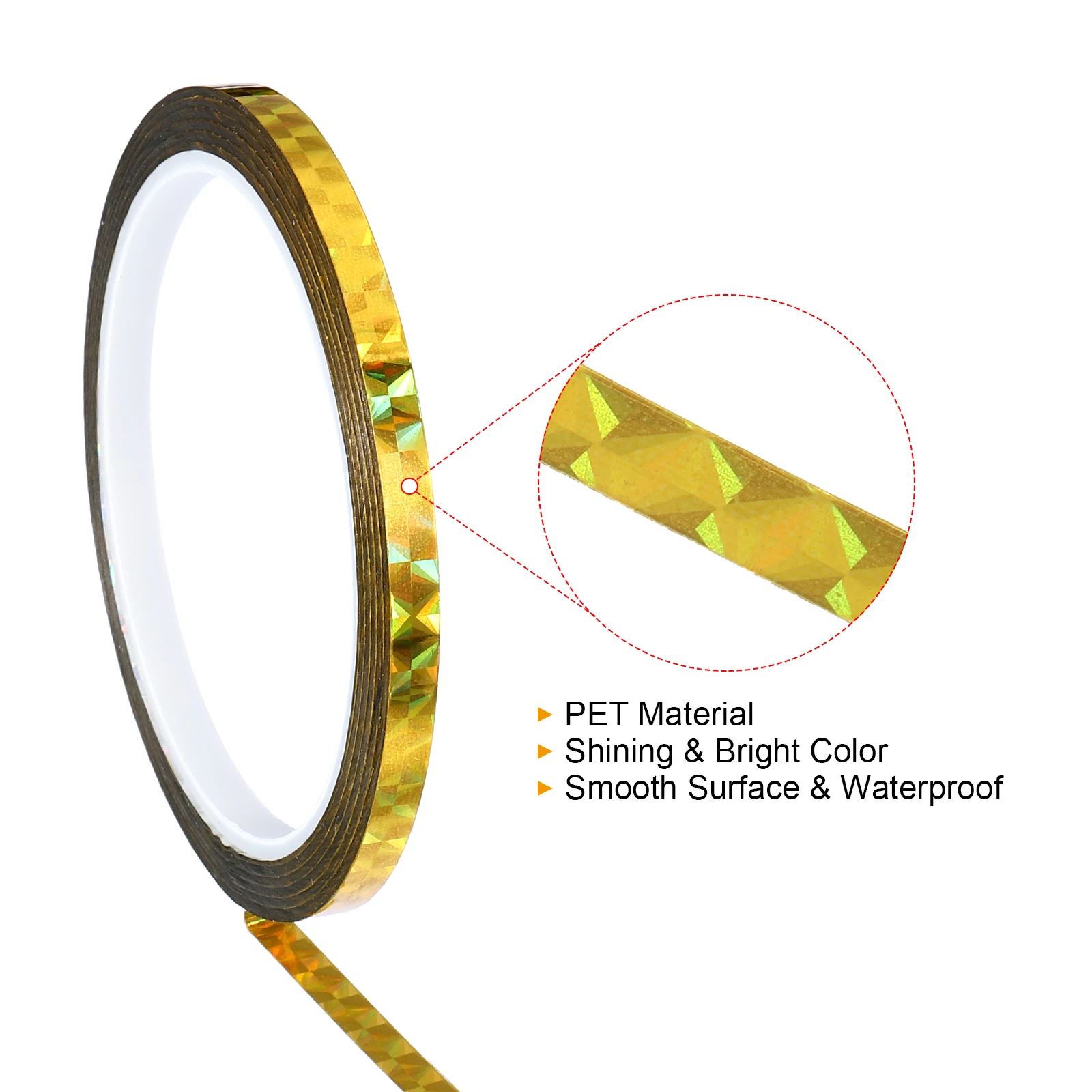 1Pcs 50Meters Prism Tape 5-35mm Width Holographic Metalized Reflective Adhesive for Detailing Accent Wall Decor Art
