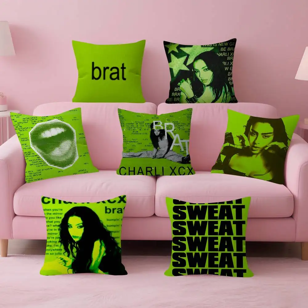 Singer C-Charli XCX BRAT  Cushion Cover 30x50 Polyester Sofa Cushions Decorative Throw Pillows Home Decoration Pillowcover
