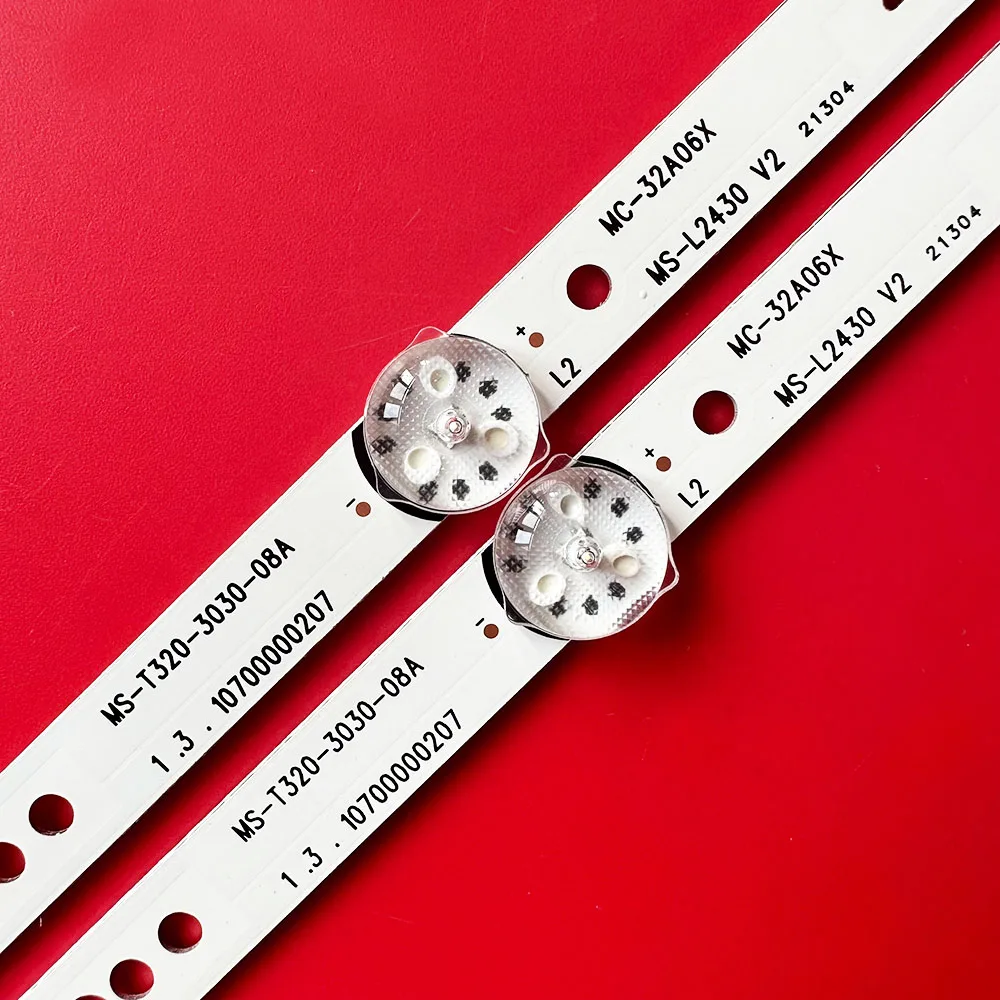 2/10 قطعة LED شريط إضاءة خلفي MS-T320-3030-08A MC-32A06X ل NEO 32 بوصة LED TV 32A/3210 JS-ME32M106ED.908L 6LED 3V