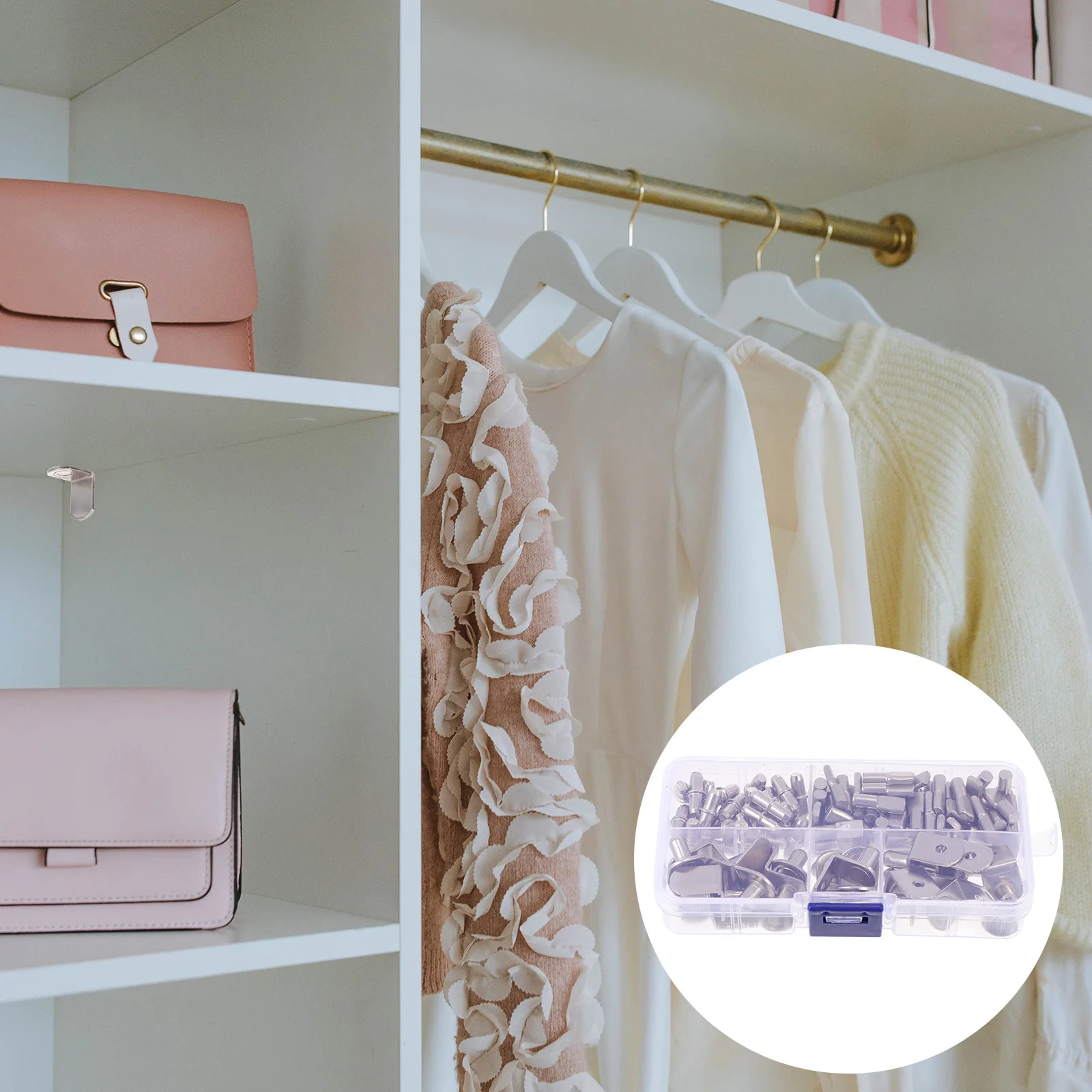 

113Pcs Shelf Support Pegs Nickel Plated Iron Heavy Duty Rust Resistant for Cabinets Bookshelves Wardrobes Pantry Shelving