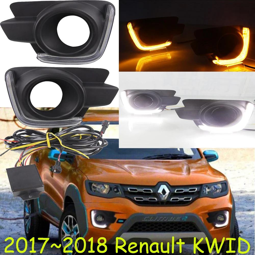 Car bumper headlight for renault KWID daytime light 2017~2018y DRL car accessories LED headlamp for head lamp KWID fog light