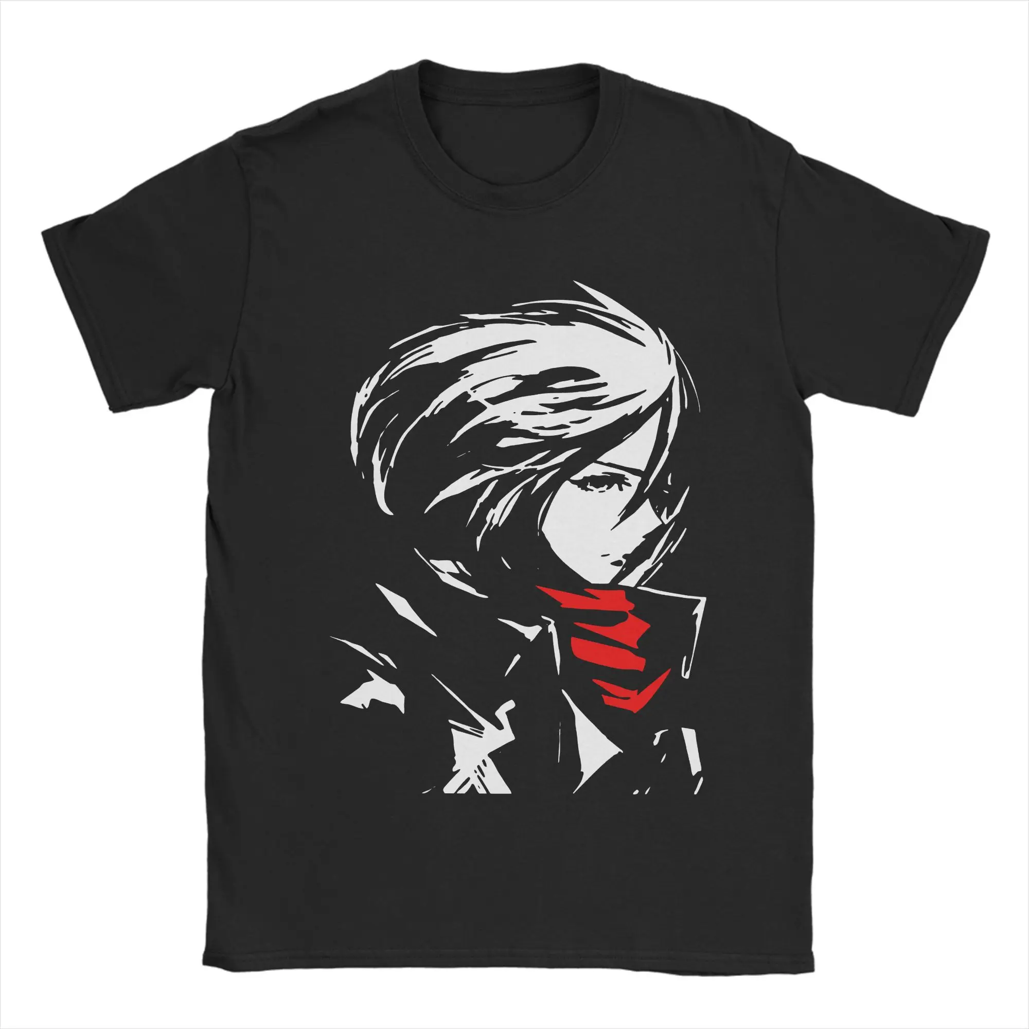 Funny Mikasa Ackerman Attack on Titan T-Shirt for Men Pure Cotton T Shirt Shingeki no Kyojin Short Sleeve Tees Original Tops