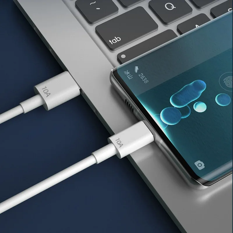 3 قطعة 10A USB إلى نوع C كابل شحن سريع 120 واط خط شحن سريع لسامسونج شاومي هواوي ممن لهم USB C سلك بيانات شحن الهاتف