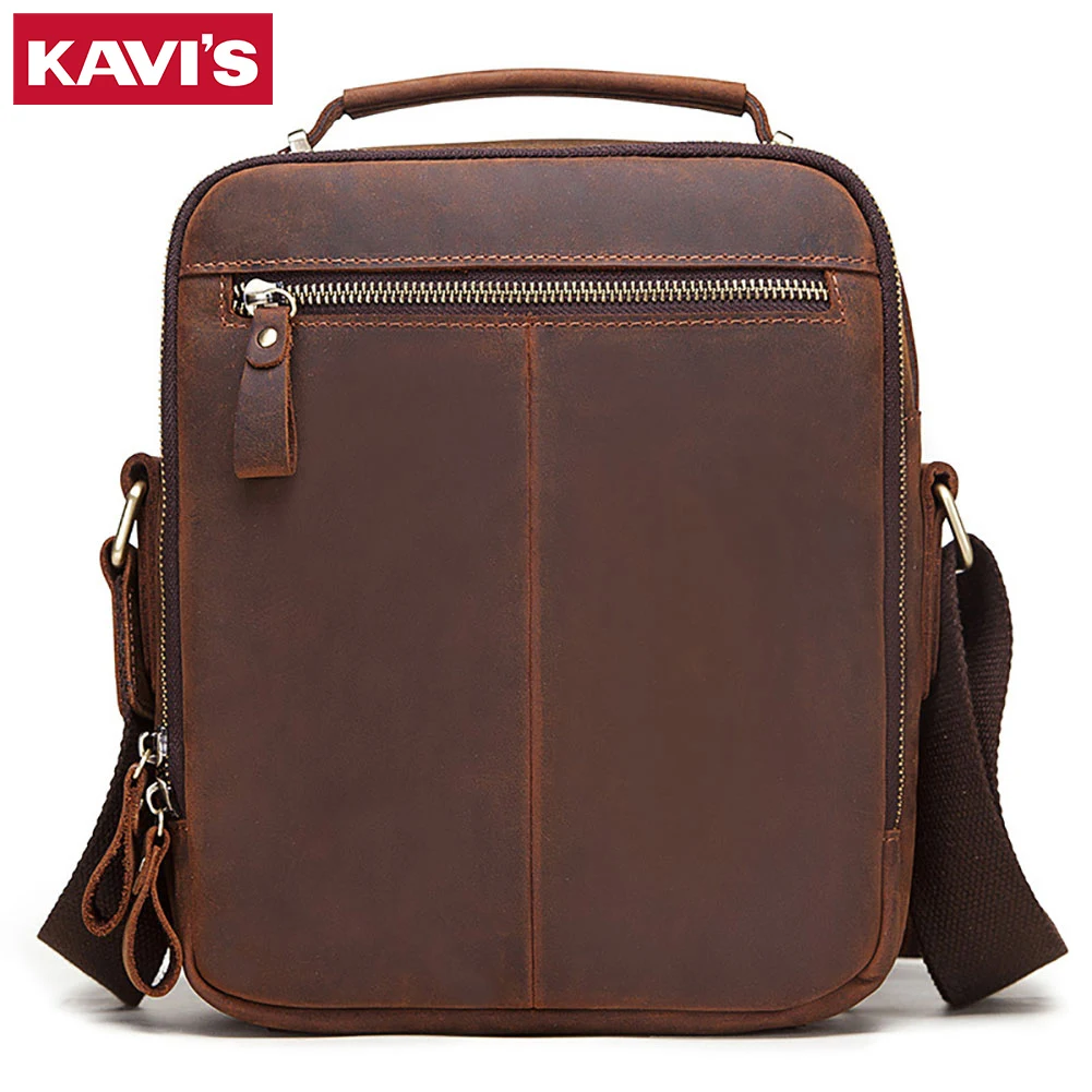KAVIS Men's multi-layer messenger bag solid color shoulder bag large-capacity multifunctional adjustable flat storage bag