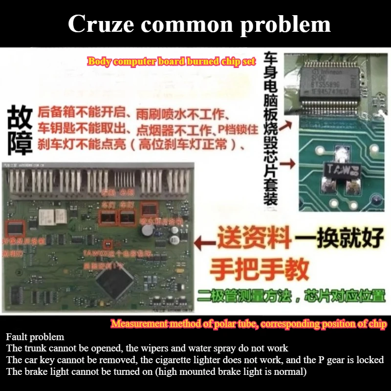 

BTS5589G for Chevrolet Cruze Car BCM Vehicle Computer Control Module Chip Gift BAT54 Diode