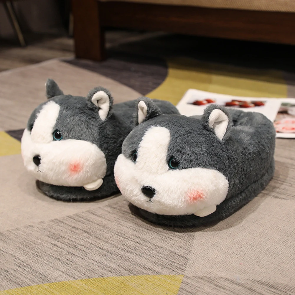 Cute Animal Full Cover Plush Slippers Anti-Slip Thicken Home Slipper For Cold Weather