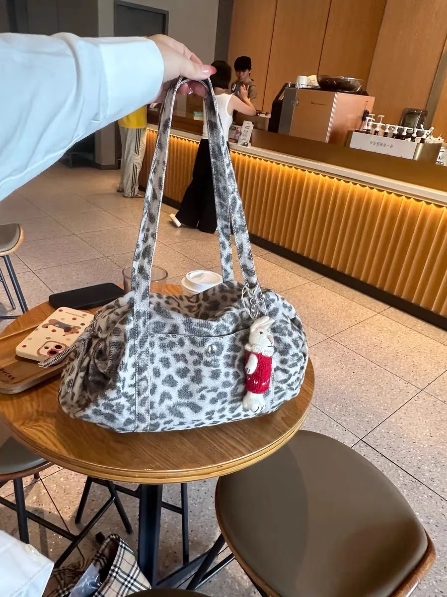 

Large Capaci Leopard Print Women's Tote Bag Single oulder Commuter Fitn Sports Storage Bag Autumn Winter New 2025