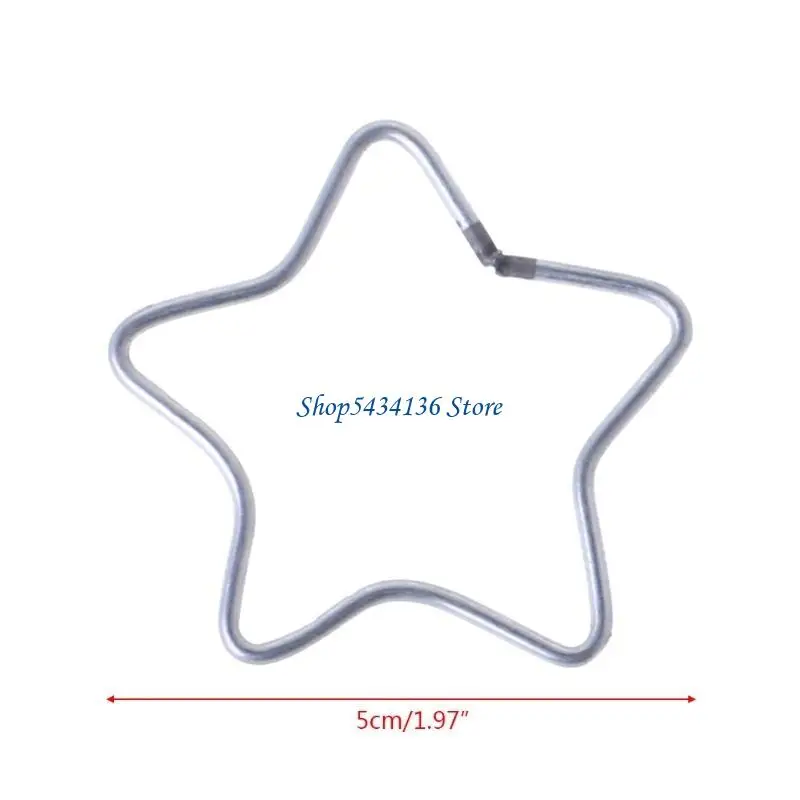 H7ED Star Dream Catcher Ring Silver Stars Independence Day Garland Making Supplies