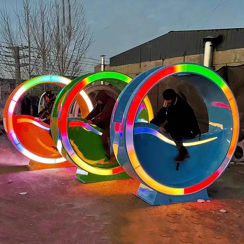 Outdoor Interactive Projection Bicycle Equipment, Unique Structure Stable Power Component For Playground Entertainment Sale