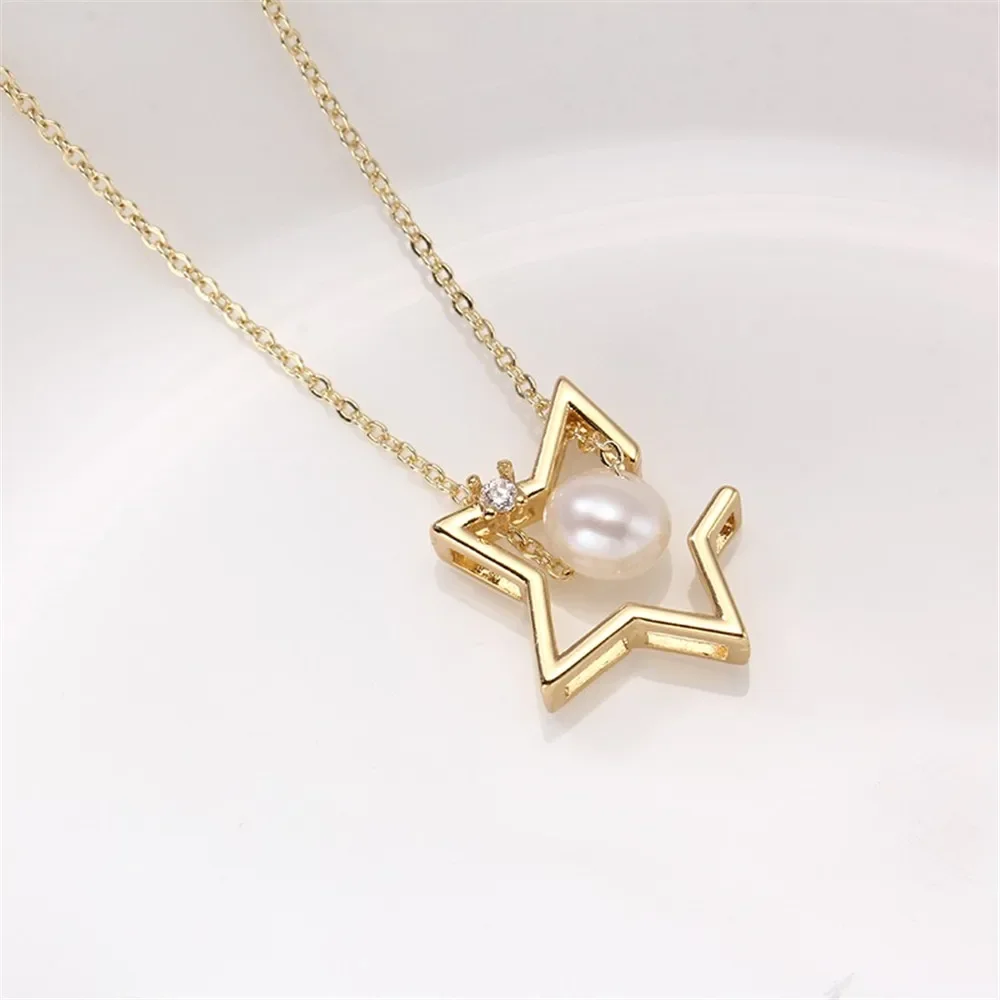 

DIY Gold-Plated Pearl Pendant Setting, Handmade Jewelry Crafting Accessories Jewelry Findings No Pearl No Chain