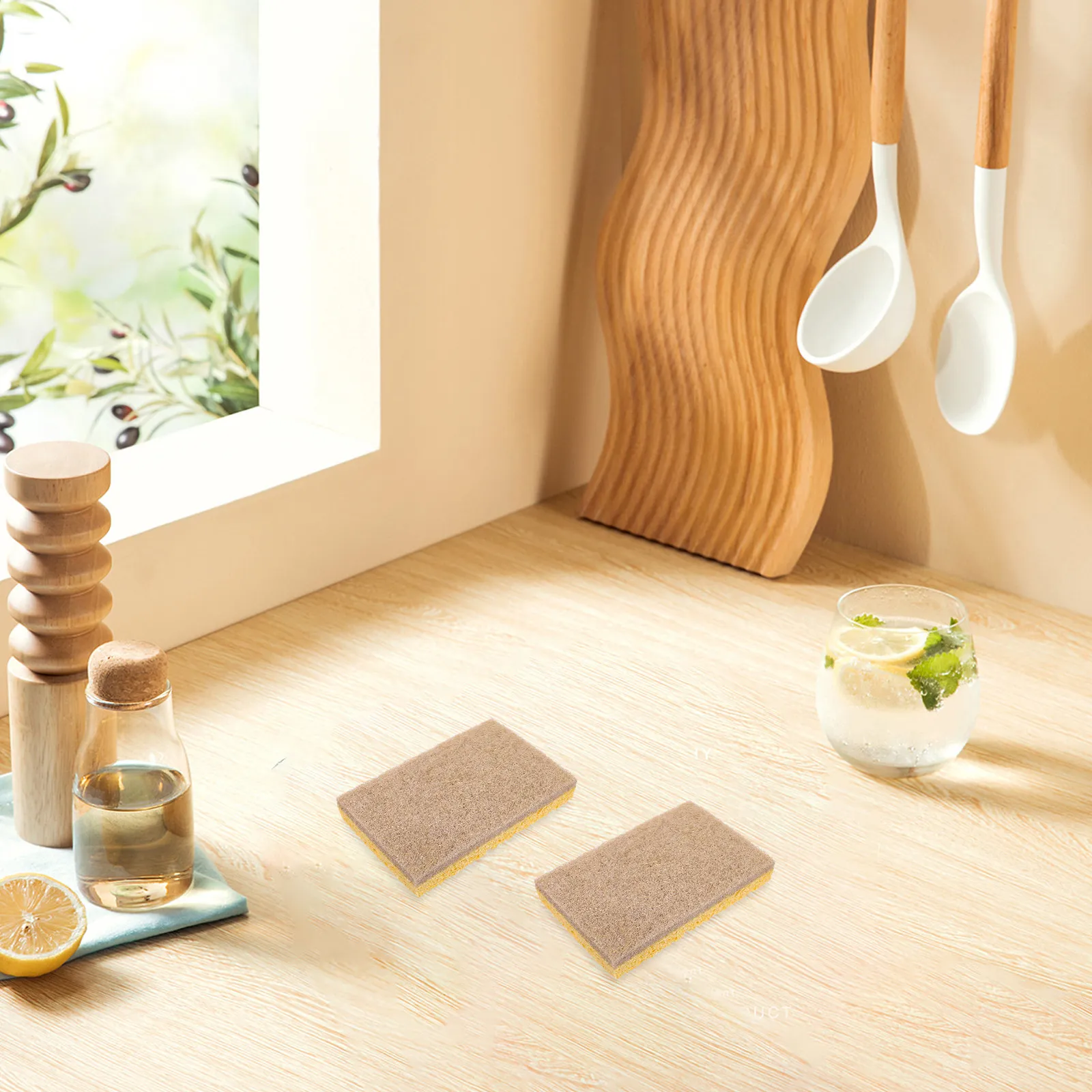 

20 шт. деревянных губок для мытья посуды, не царапающих поверхности, многоразовые, впитывающие, мощные пятновыводители для кухни