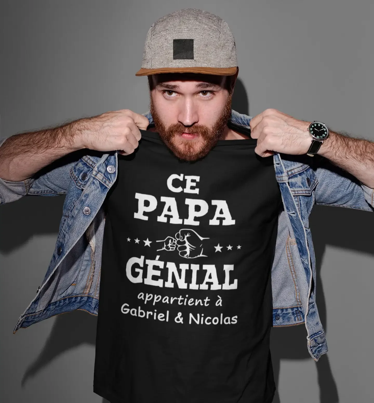 T shirt personnalisé pour papa Ce génial appartient à cadeau fête des pères personnaliser