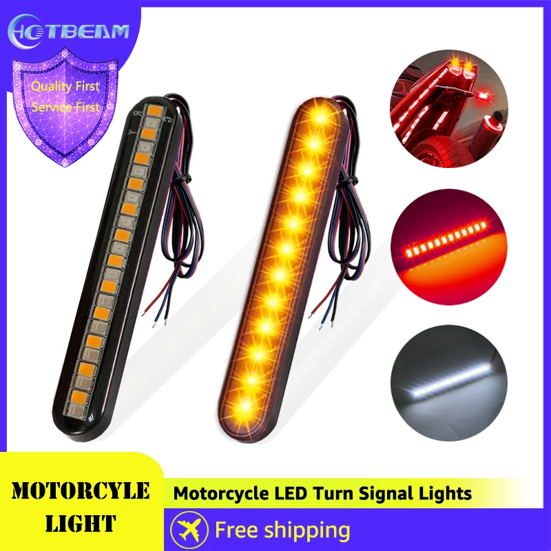 

Светодиодный указатель поворота мотоцикла, стоп-сигнал, красный, янтарный цвет, встроенный 24 светодиода, фонарь номерного знака мотоцикла, 12 В, задний фонарь