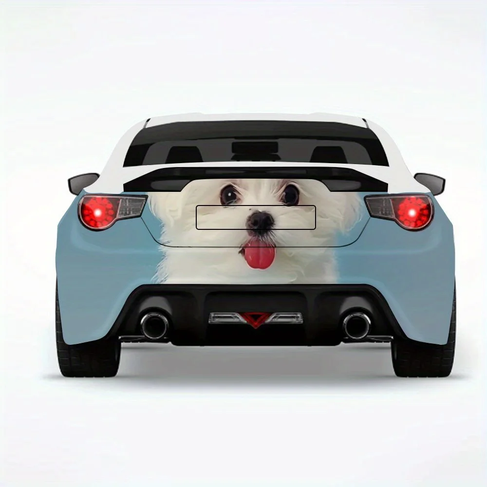 

Симпатичная белая наклейка для автомобиля, виниловая наклейка на заднюю часть автомобиля, водонепроницаемые самоклеящиеся виниловые наклейки для хвоста и бампера автомобиля, украшение