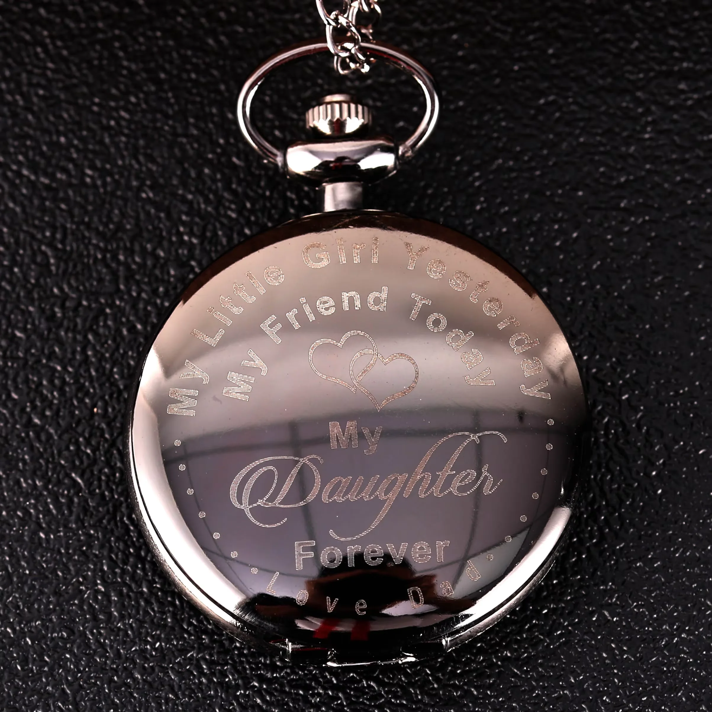8951 Plata enviar amigos regalo de vacaciones letras en inglés creativo grande regalo retro creativo valor exquisito reloj de bolsillo