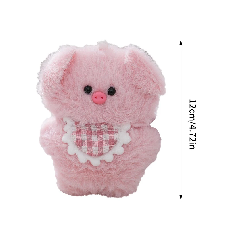 Pig Plush Keychain Cute Pink Piggy Plush Doll With Scarf Necklace Keychain Pendant Soft Stuffed Charm Backpack Hanging