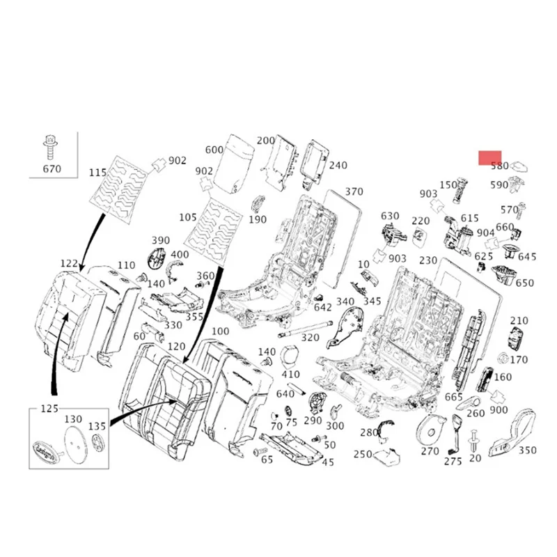 

Чехол для заднего ремня безопасности A1669213800 для Mercedes W166 X166 W292 ML GLS 2012-2019