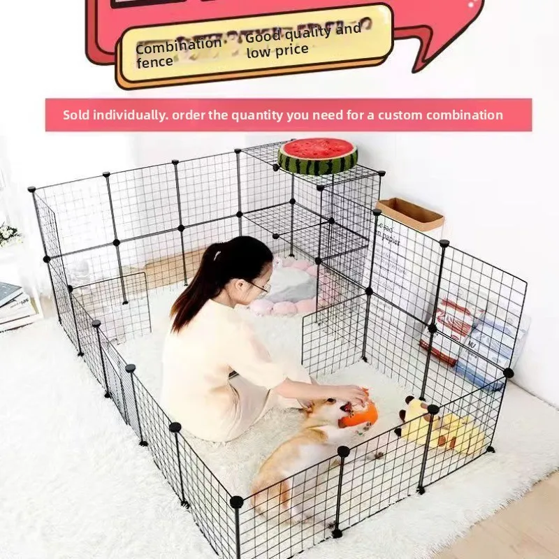 

DIY Free Combination Magic Piece Assembly Pet Cage Fence Isolation Fence Cat Cage Dog Rabbit Cage Wire Mesh Spherical Buckle