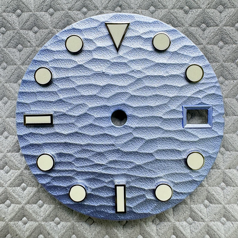 28.5 مللي متر لا شعار ساعة الطلب موجة نمط الأخضر مضيئة الهاتفي جديد مذكرات ساعة الطلب لحركة NH35/NH36/4R/7S تعديل إصلاح