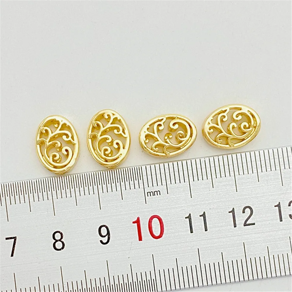 14K Gold Zirconium Double-layer Butterfly Three-hole Bead Partition Handmade DIY String Pearl Bracelet Material Accessories