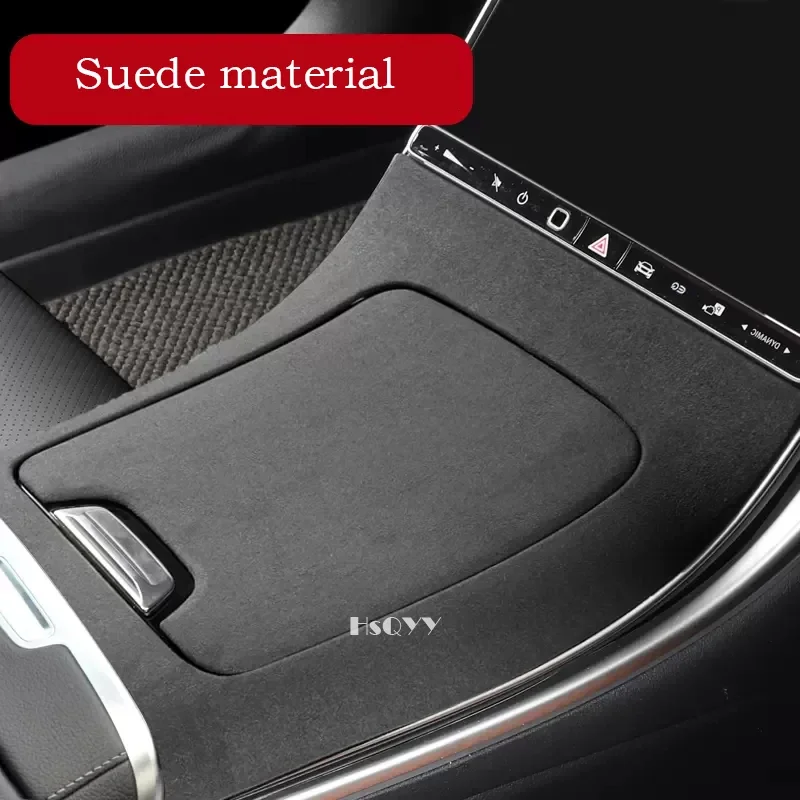 Car Center Console Leather Suede Style Panel Cover Trim Panel Frame  Interior Modification For Mercedes Benz EQE Class EQE350