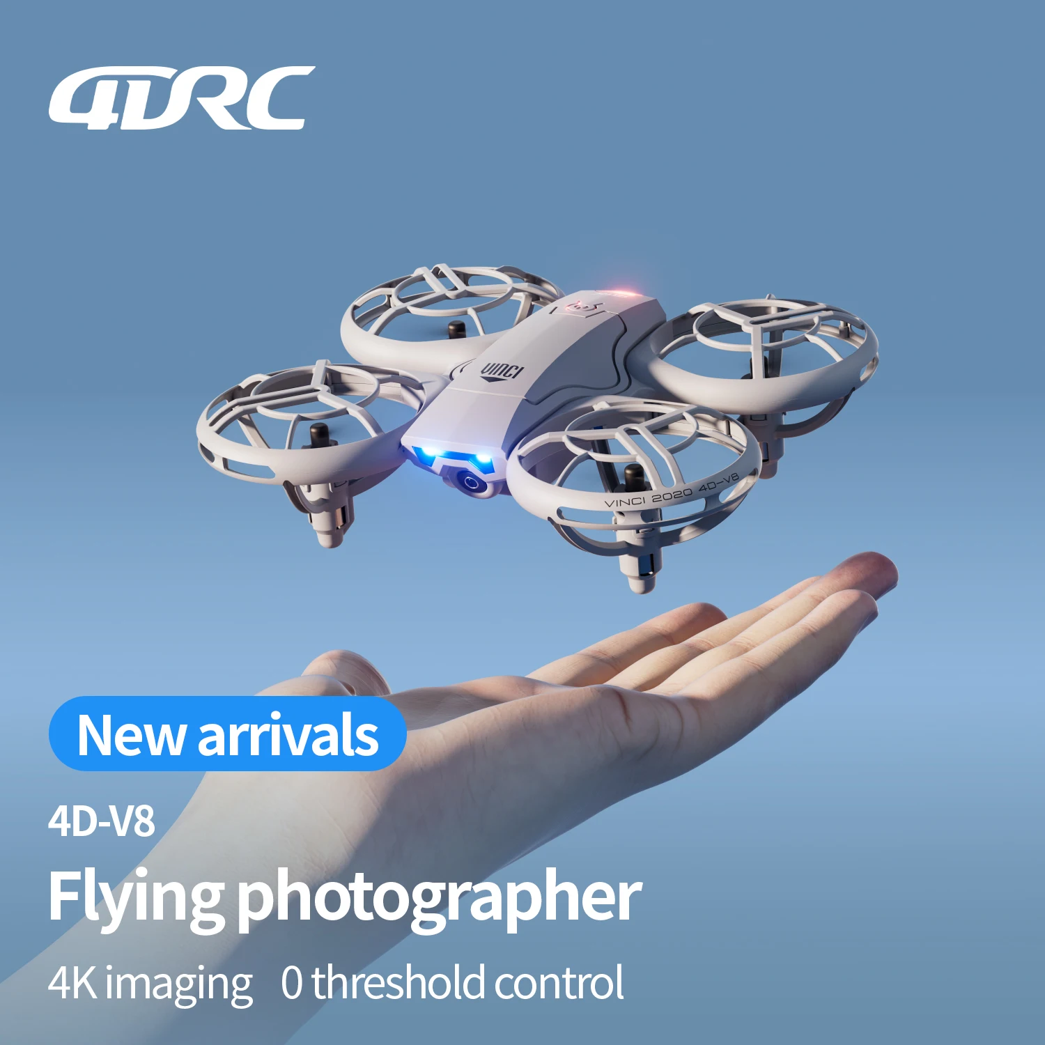 4DRC New V8 Mini Drone 6k profession HD Wide Angle Camera WiFi FPV RC Dron Height Keep Drones Helicopter Kids Toys Gifts