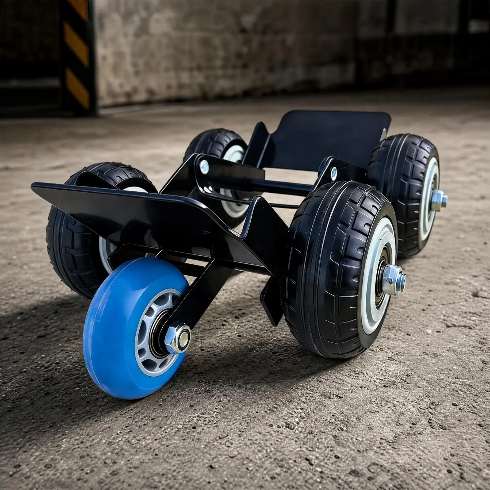 Motorcycle Tire Emergency Booster Low Profile Push Tool with Rubber Wheels for Stable Rolling and Balanced Support