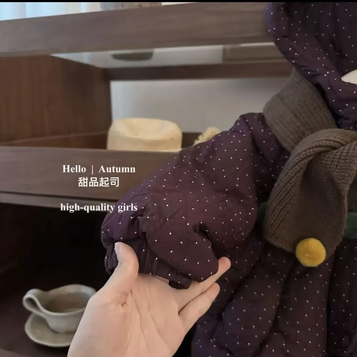 Winter Elegance Fashion Girls Sweet Casual Kids Princess Cotton Purple Thick Cardigan Floral Hooded Jacket Coat Party Clothes