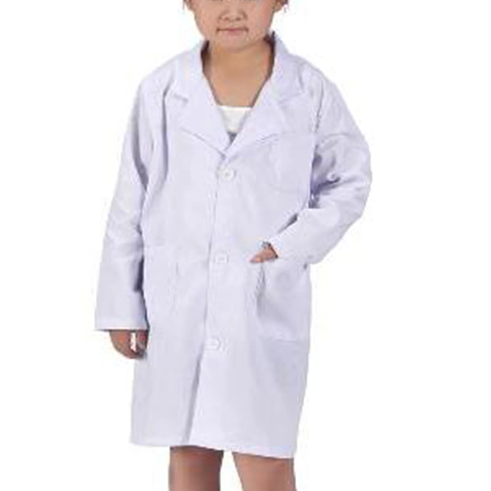 Kids Doctor Nurse Cosplay Coat Doctor Role Play Soft White Lab Coat for Children Kids Cosplay Wear