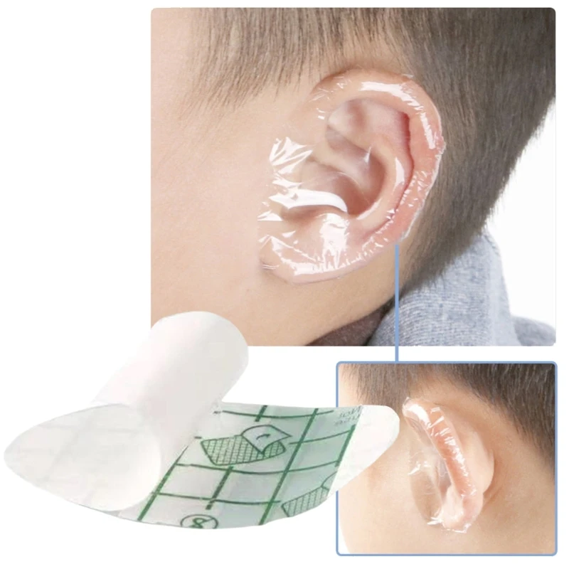 60Pcs Waterproof Clear Earmuff Swimming Shower Ear Protectors Disposable Ear Stickers for Shower Surfings Snorkeling