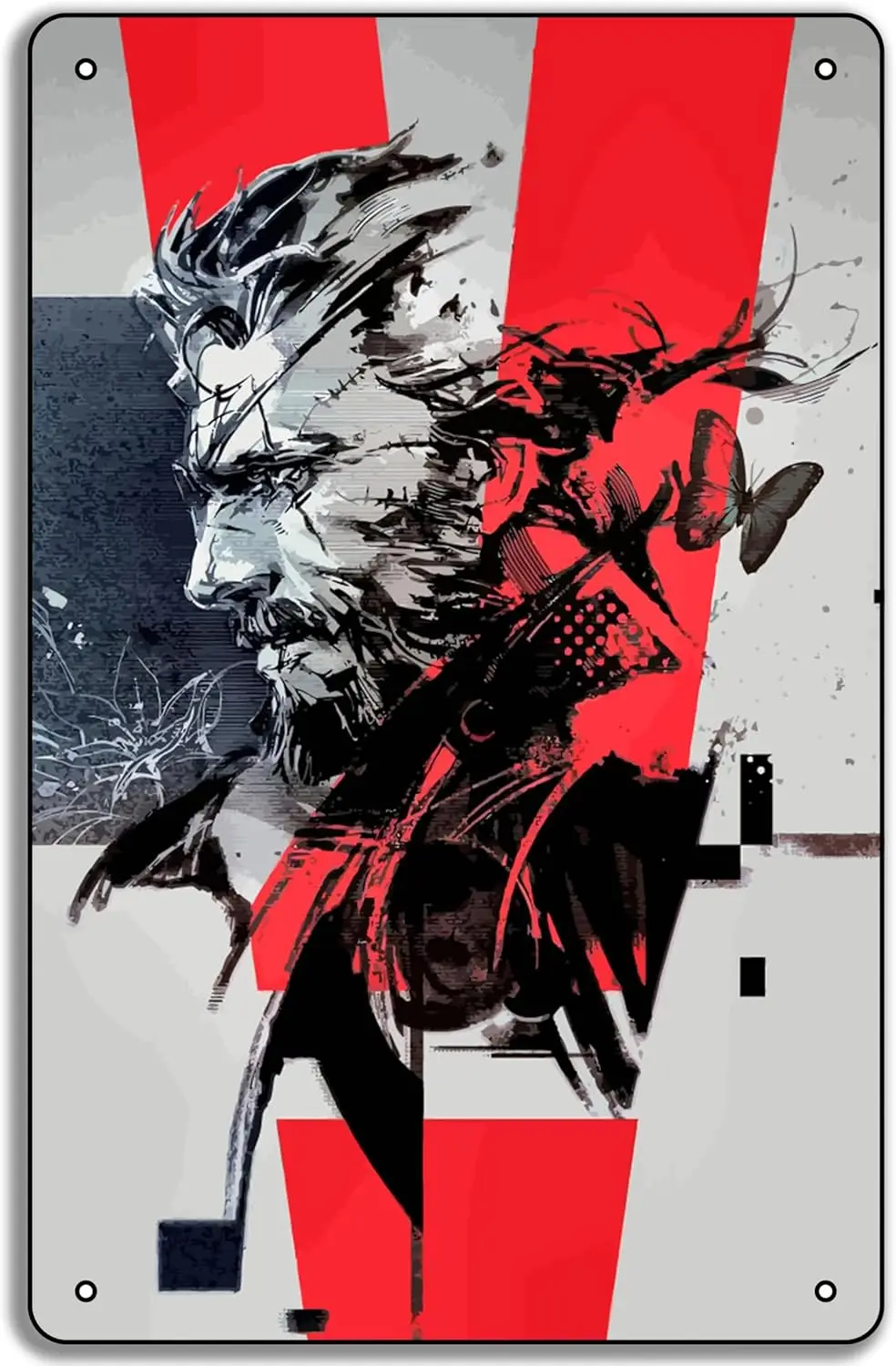 Big Boss Side Profile MGS5 V Poster, Wandkunst, Geschenk, Metall-Blechschild – Aluminium