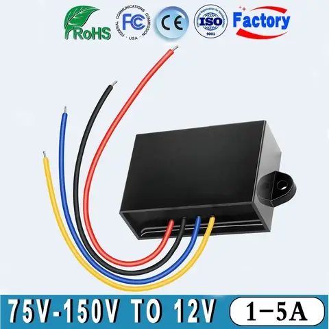 Isolated 75-150v 120v 96v 84V to 12V 1A-5A Isolation Buck Converter Step Down Power Supply Regulator Stabilizer DC DC For Truck