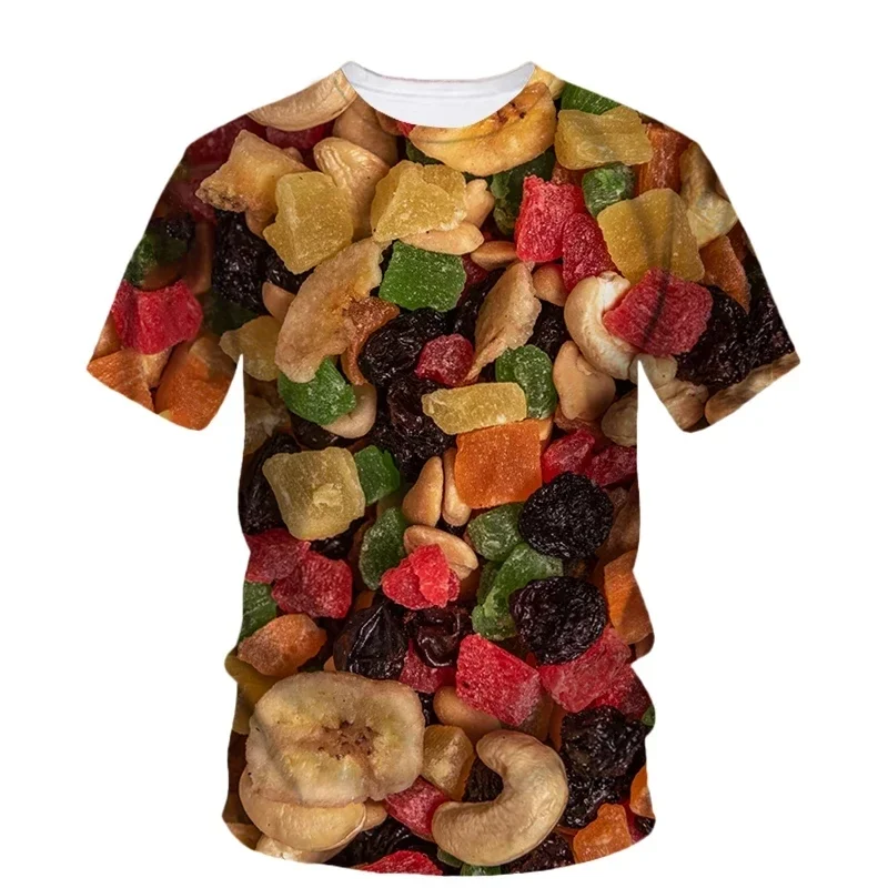 

Hip Hop Fashion Dried Fruit Snack 3D Print T-shirt Summer Men's PLUS Size Alternative Casual Loose Round Neck Comfortable