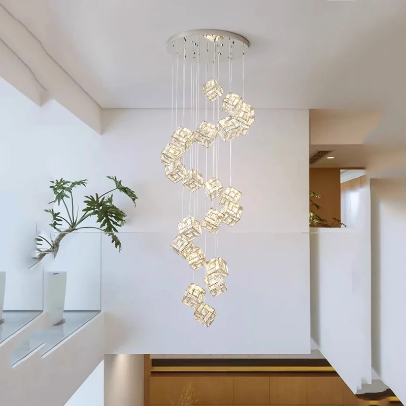 

Modern home decoration crystal chandelier, stair Pendant lamp, living room Pendant lights, interior lighting