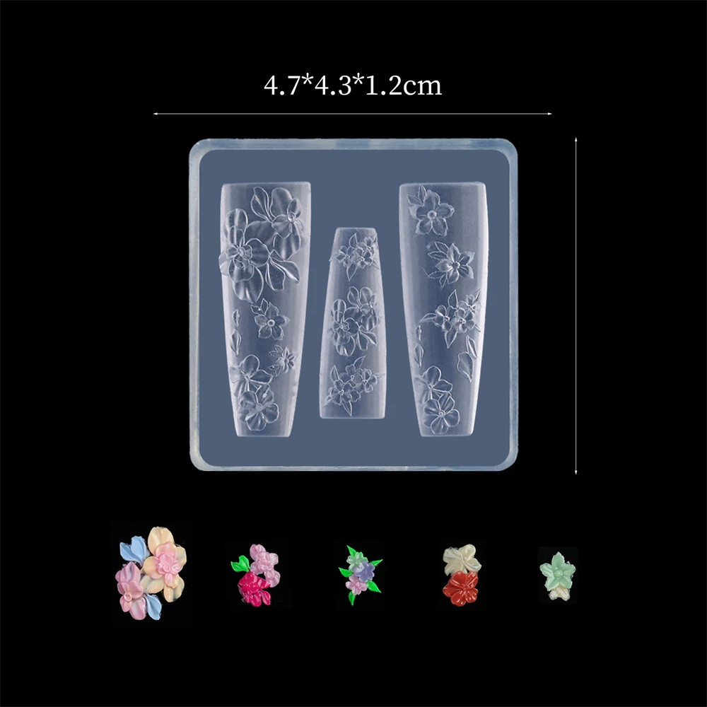 네일 몰드 실리콘 3D 네일 아트 액세서리 장식 네일 몰드 스탬프 3D 실리콘 스탬핑 플레이트 네일 꽃용 몰드