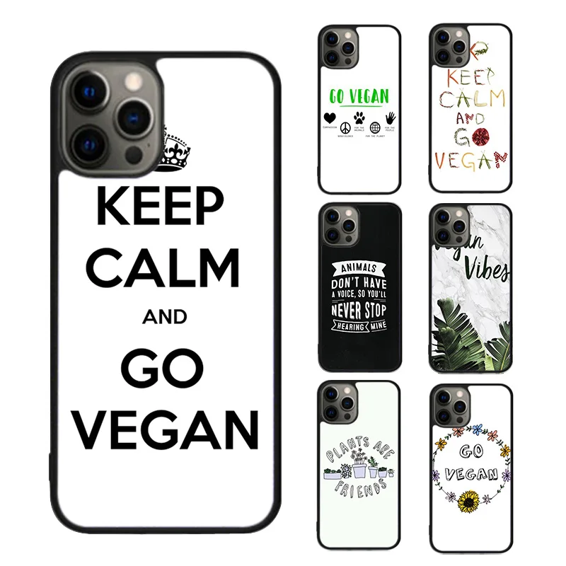 Vegan Vegetarian Quote Phone Case For iPhone SE2020 15 16 14 13 Pro Max Coque 12 11 Pro Max 8 PLUS 7 mini mobile fundas cover