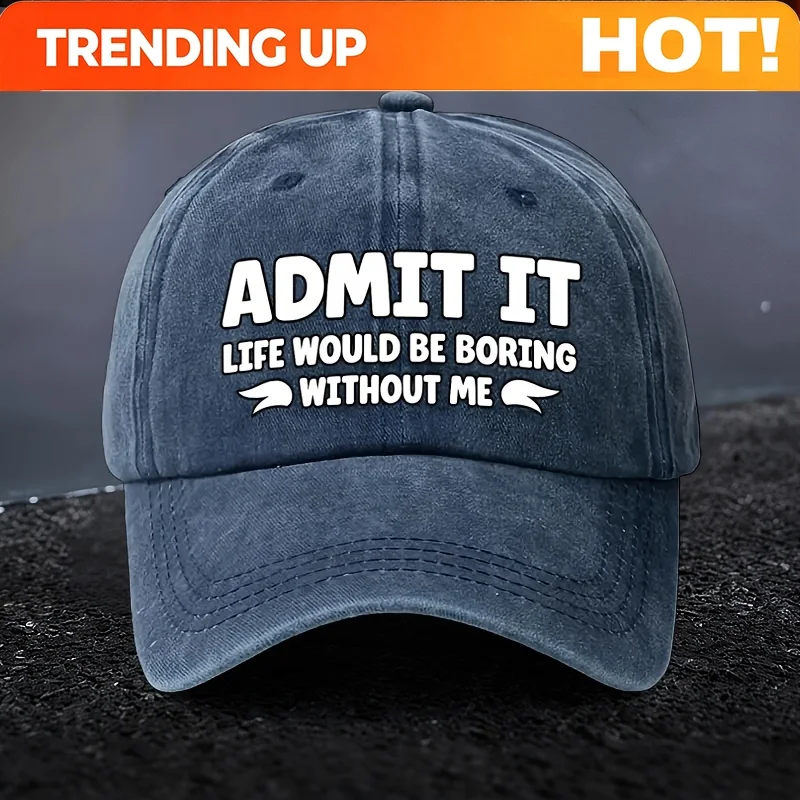 Customization 1pc, Retro Washed Cap With 