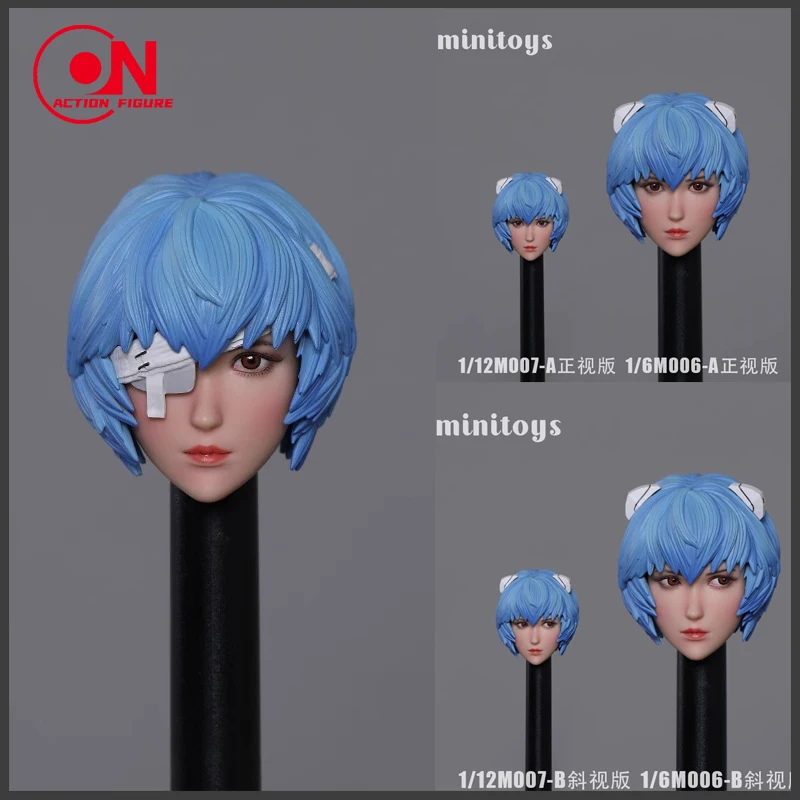 Iminitoys 1/6  M006 1/12M007  AnimeGirl Head Sculpt Carving Model 2.0 for White Skin Action Figure Body Dolls