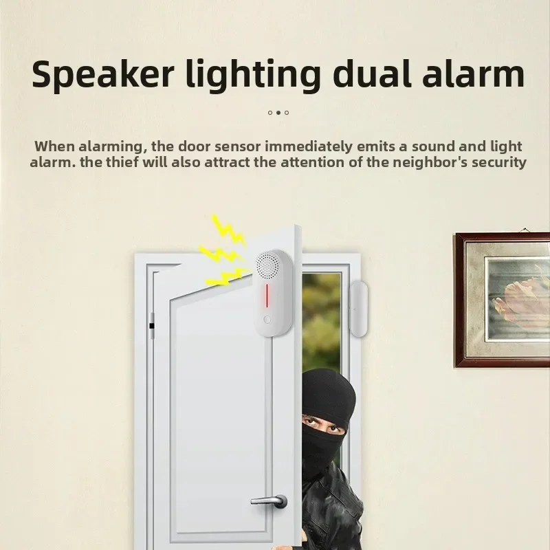 Wireless door magnetic door and window anti-theft electronic alarm graffiti wifi sound and light door magnetic alarm