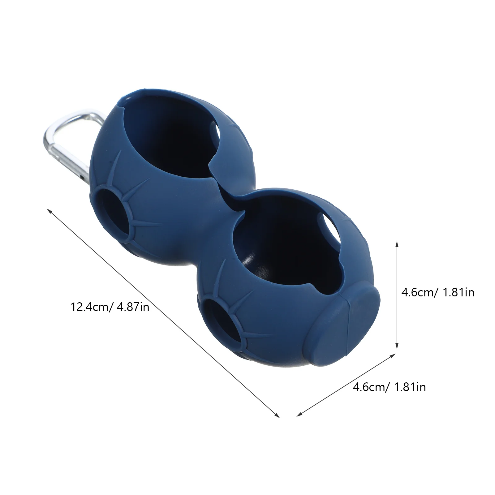 2개입 실리콘 골프공 홀더 듀얼 볼 보관 캐리어 내구성 휴대용 클립 카라비너 골프백 걸이 슬리브