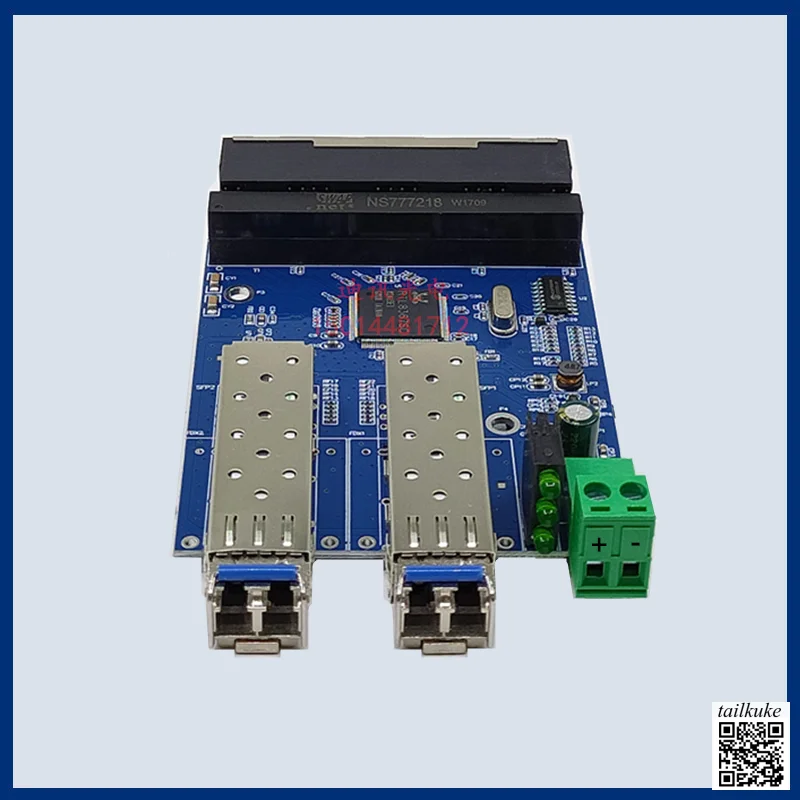 12V Gigabit 2 Optical 4 Electro Optical Board SFP Gigabit Fiber Optic Transceiver Motherboard Single/Multi Mode LC Port