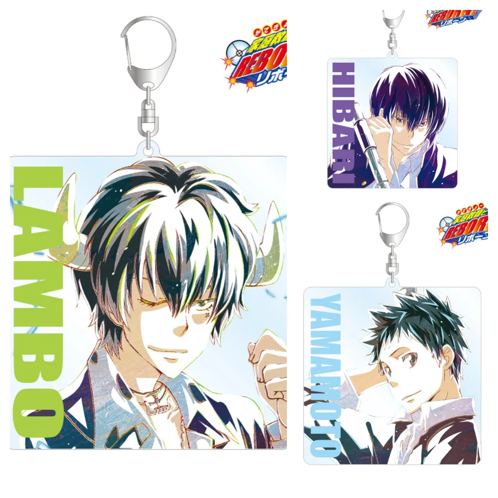 

Charm Anime birthday Gifts Family Teachers HITMAN REBORN Gokudera Hayato Hibari Acrylic Keychain Decor Series About 6cm