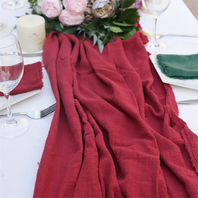 Table Runner Cotton Napkins Cheesecloth Wedding Arch Drape Dining Table Setting Birthday Party Bridal Baby Shower Decoration