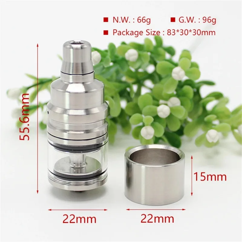 YFTK Duetto Lucido RTA 316SS 22 2.5 Genesis MTL RTA 510 Vape atomizer tank for coils & atomizers - gallery image 3