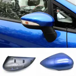 Left Right Blue Car Rear View Wing Mirror Cover Caps For Ford Fiesta MK7 2008-2017 Rear View Mirror Cap Cover Car Accessories